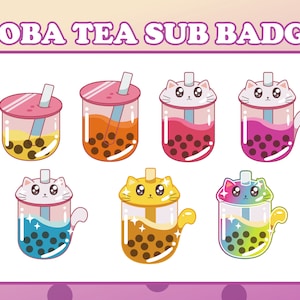 Twitch Sub Badges - Boba Sub Badges - Bubble Tea 1 - Sub Badges - Twitch Emotes - Discord Emotes