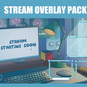 Stream Overlay Pack - Gezellige Lo Fi-werkruimte - geanimeerd