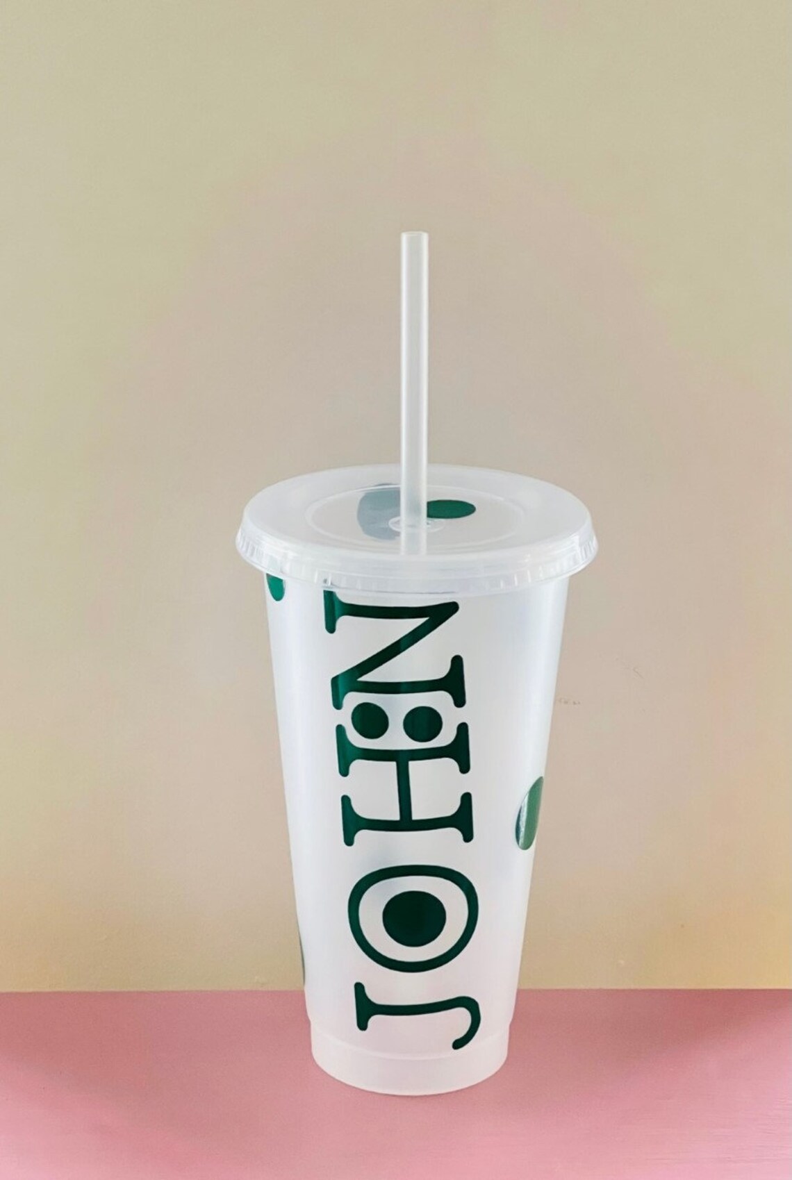 PERSONALISED COLD CUP Tumbler Straw Cup Reusable Plastic Etsy