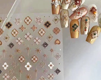 Sticker style bohème, sticker hologramme Buccilati, stickers nail art glamour, stickers vintage d'inspiration italienne