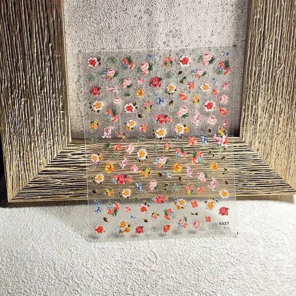Vintage Floral Nail Stickers Etsy UK