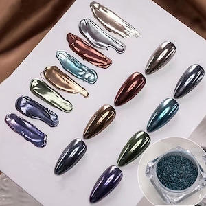 Retro Series Magic Mirror Krom Nagelpuder/skimmerglitterdekoration/Titanveckad metallisk Manikyrdipp