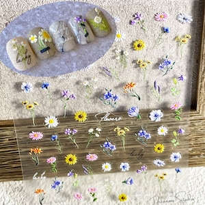 Madeliefjes Wildflowers Nail Art, Bullet Journal Sticker Roze Bloemen Zelfklevende Nagelstickers, Lentebloemen