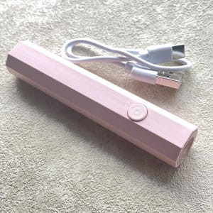 Pink Portable UV Lamp - Rechargeable Mini Handheld UV Light, Gel Nail Curing LED Torch
