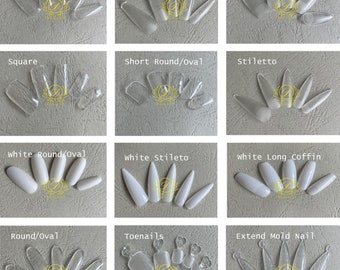 Full Size Clear Fullcover Kit/DIY Nagels/Nep Teennagel/Lange Doodskist/Stiletto/Amandel/Korte Vierkant/Ovaal/ballerina/Vijl/Buffer