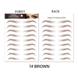 Eyebrow Tattoos Waterproof Stick, Temporary Black Brown Eyebrow Packs Application-Long Lasting, High Definition image 4