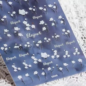 Magnolia Nail Stcker, Flower Nail Decals, DIY Nail Art Design, Spring Floral Self-Adhesive Nail Accessories, Nail Supplies 049