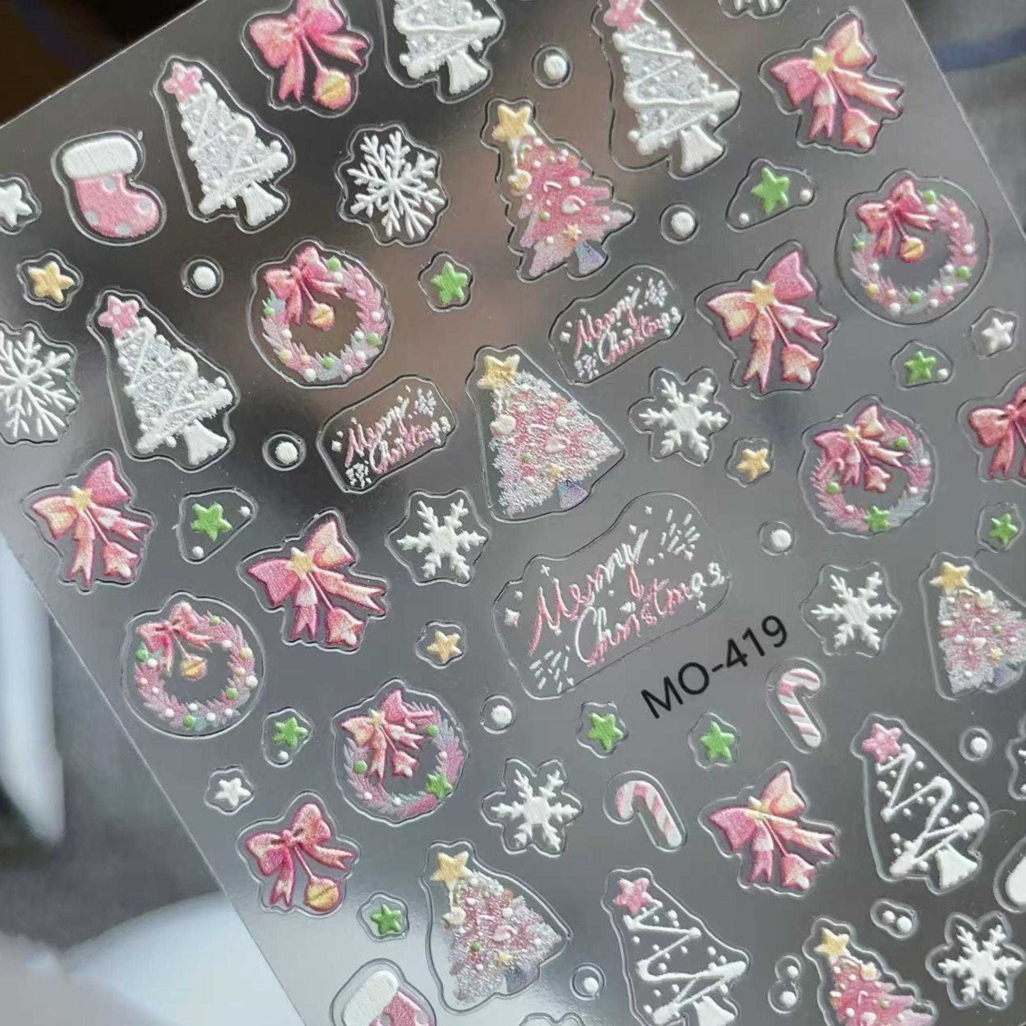 9 Blätter Weihnachts-Nagelaufkleber – Vielfältige Designs Für DIY-Nageldesign – Wiederverwendbare Sticker Für Natürliche & Acrylnägel