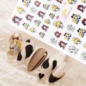 Pretty Girl Sticker,Cartoon Nail Art Deaign, Young Lady Self-Adhesive Nail Decals