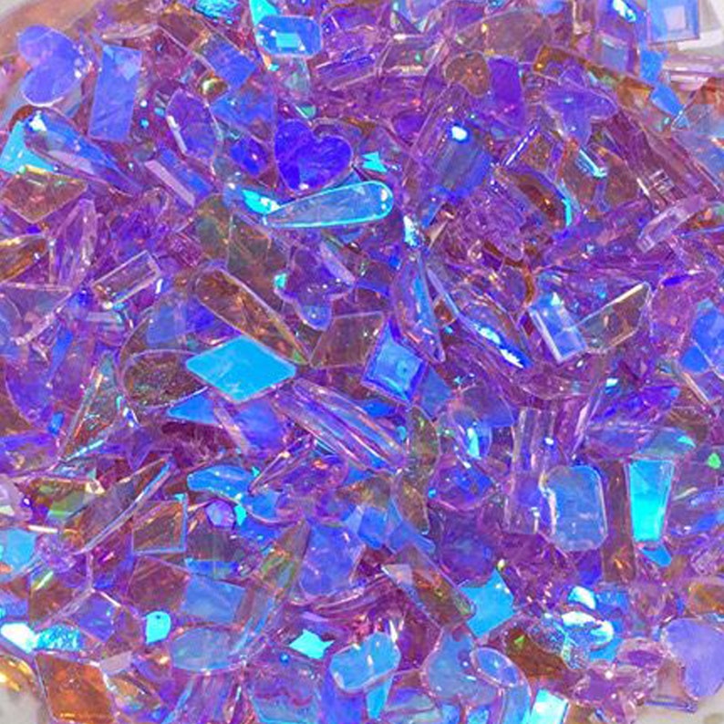 25pc Mixed Polar Light Crystals, Flatback Rhinestone Nail Charms, Aurora Mermaid Sparkling irregular Nail Decals image 6