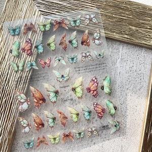 Butterfly Nail Art Decals,Beautiful Stickers, Colorful Self-Adhesive Decor,Nail Art Design,5D Hologram Nails