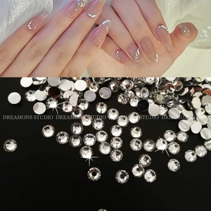 10g Multi-Size White Pearl Beads Nail Charms Imitation Pearl Resin Diamond  AB Rhinestones for Nails Semi Pearl Nail Beads Flatback Nail Rhinestones