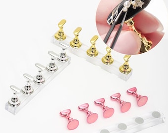 5pcs False Nail Holder/Magnetic Manicure Stand/Blank Nail Clear Showing Shelf/Manicure Chessboard/Practice Display