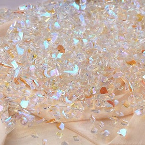 25pc Mixed Polar Light Crystals, Flatback Rhinestone Nail Charms, Aurora Mermaid Sparkling irregular Nail Decals image 3