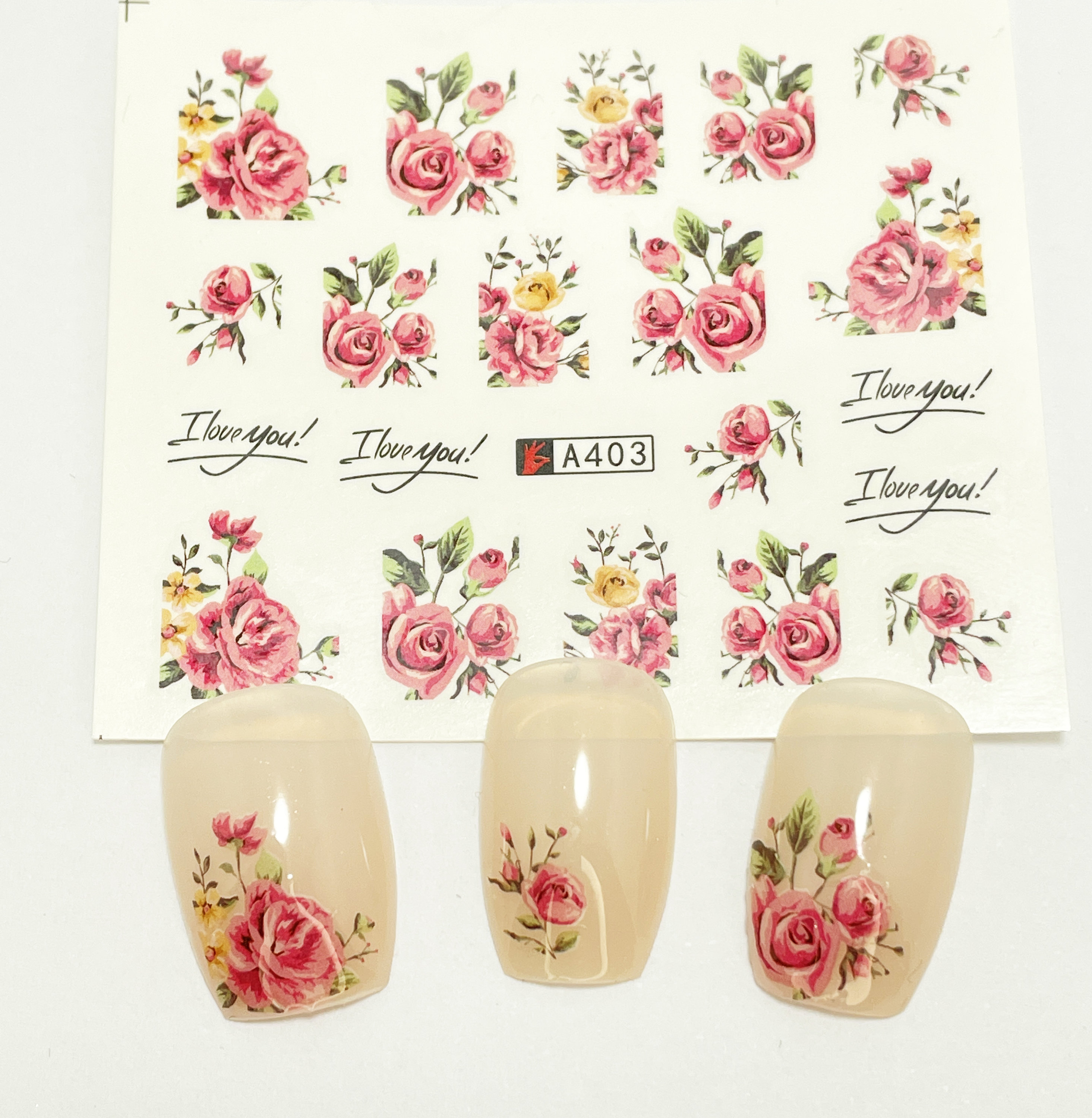 Flower Transfer Stickers Pink Flowers Transfers Sticker, Vintage Floral Water Slider Decals ...