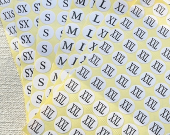 132 pcs/Sheet Size Stickers, XXS-XXL Size Labels, Clothing Size Stickers, Small Round Stickers, Clothing Size Labels