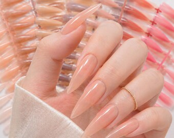 10Sets Full Cover Nail Tips Multiple Shapes Colors Lengths DIY Press On Nail Art