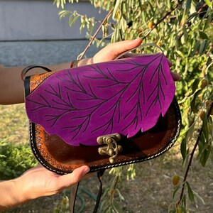Purple Leaf Handbag Etsy