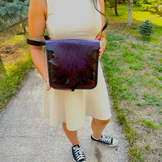 Purple leaf handbags sale