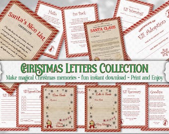 Letter to Santa and Elf on the shelf Holiday Notes Pack: Christmas Printable Download