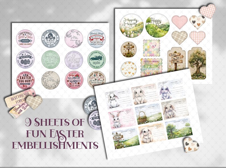 Easter Junk Journal Kit: Bunny Ephemera, Pockets (digital Download) - Etsy