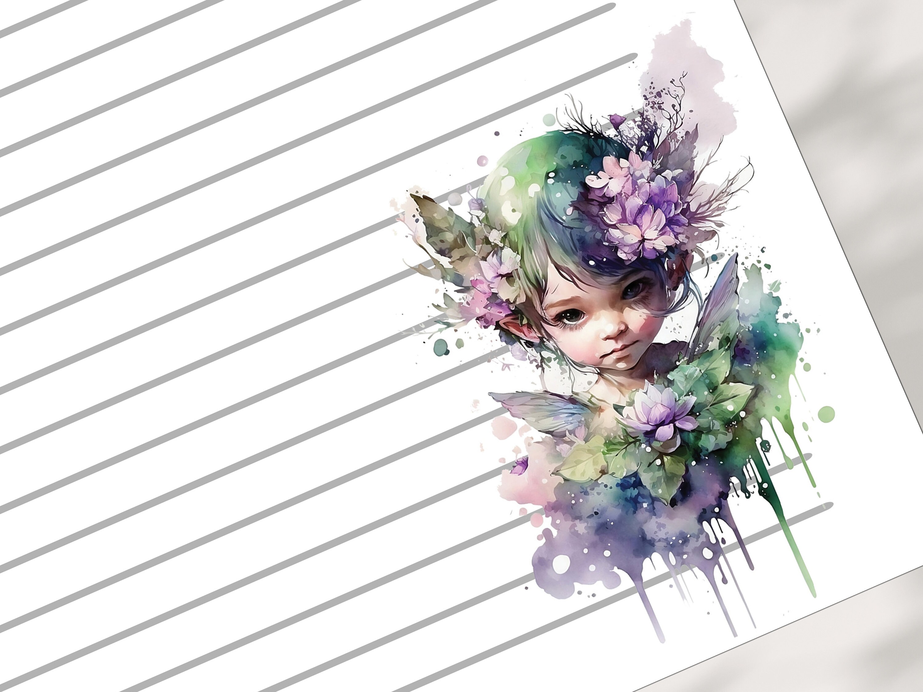 Magical Fairy Printable Stationery Set Mermaid Unicorn - Etsy