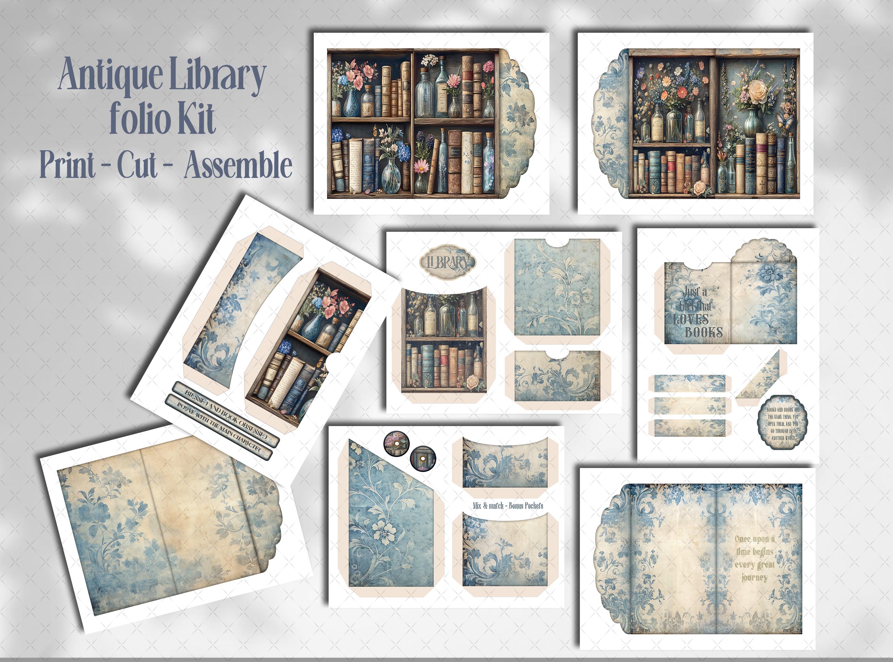 Antique Library Folio Kit - Fully Loaded Junk Journal Printable ...