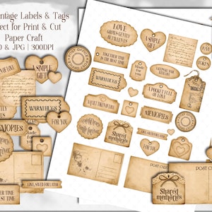 Vintage Sepia Collection of Meaningful Words, Quotes and Phrases to tuck away and add a touch of whimsy to your junk journal, scrapbook or creative paper projects. 
Printable Ephemera pack for Card making, Collage, and Clusters. Vintage-inspired tickets, stubs, tags, and various Shabby-style labels, fussy cuts, embellishments - Perfect for crafting and print and cut projects.