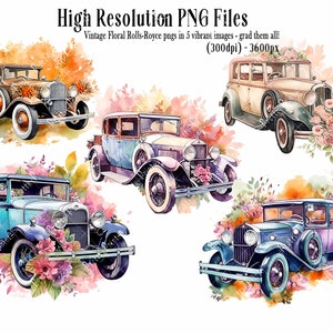 Illustrazione di auto da matrimonio d'epoca, Clip Art, Creazione di biglietti, Materiale artigianale stampabile, Album digitale, Diario di matrimonio spazzatura, Automobile modello T