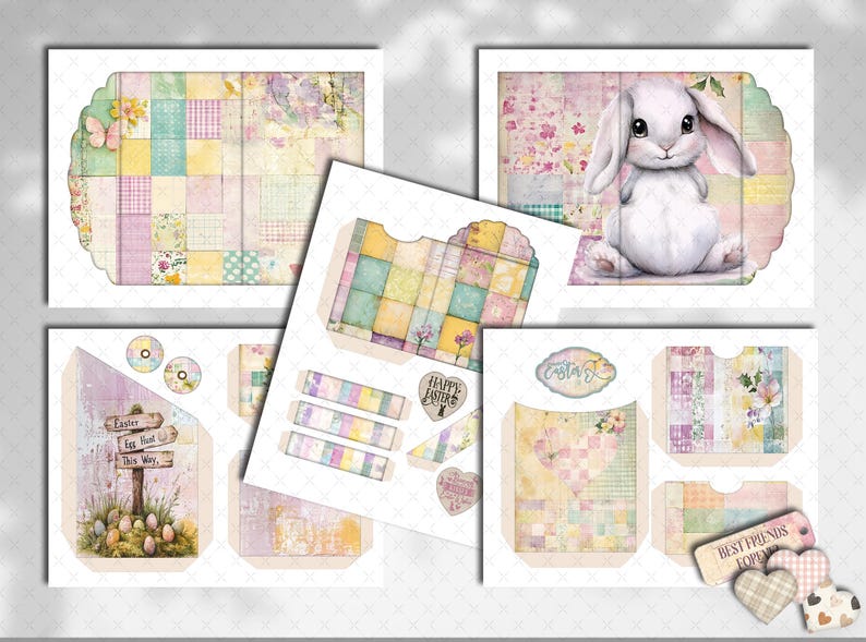 Easter Junk Journal Kit: Bunny Ephemera, Pockets (digital Download) - Etsy