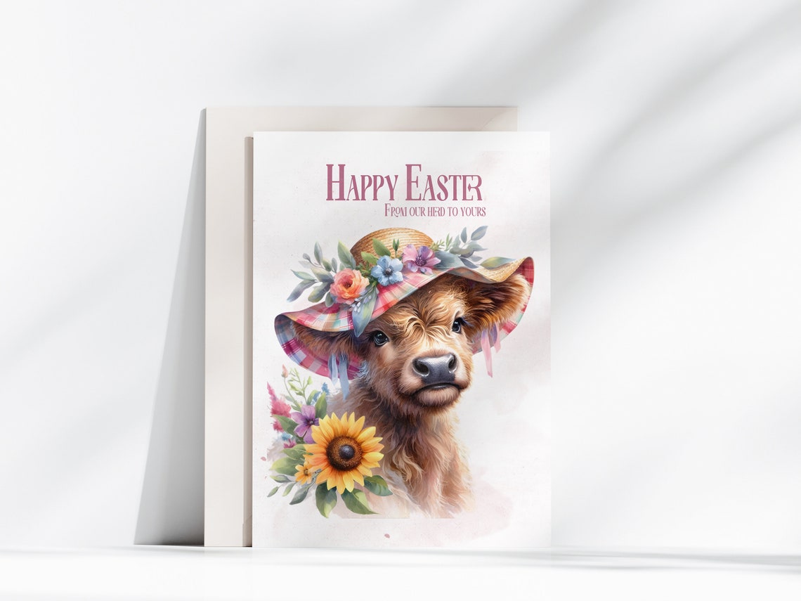 36 Cute Seasonal Highland Cow PNG Clip Art Bundle, Instant Printable ...