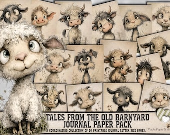 Rustic Storybook Farm Journal Pages | Tales from the Old Barnyard Collection  - Paper Pack | 60 Letter Size Printable Sheets