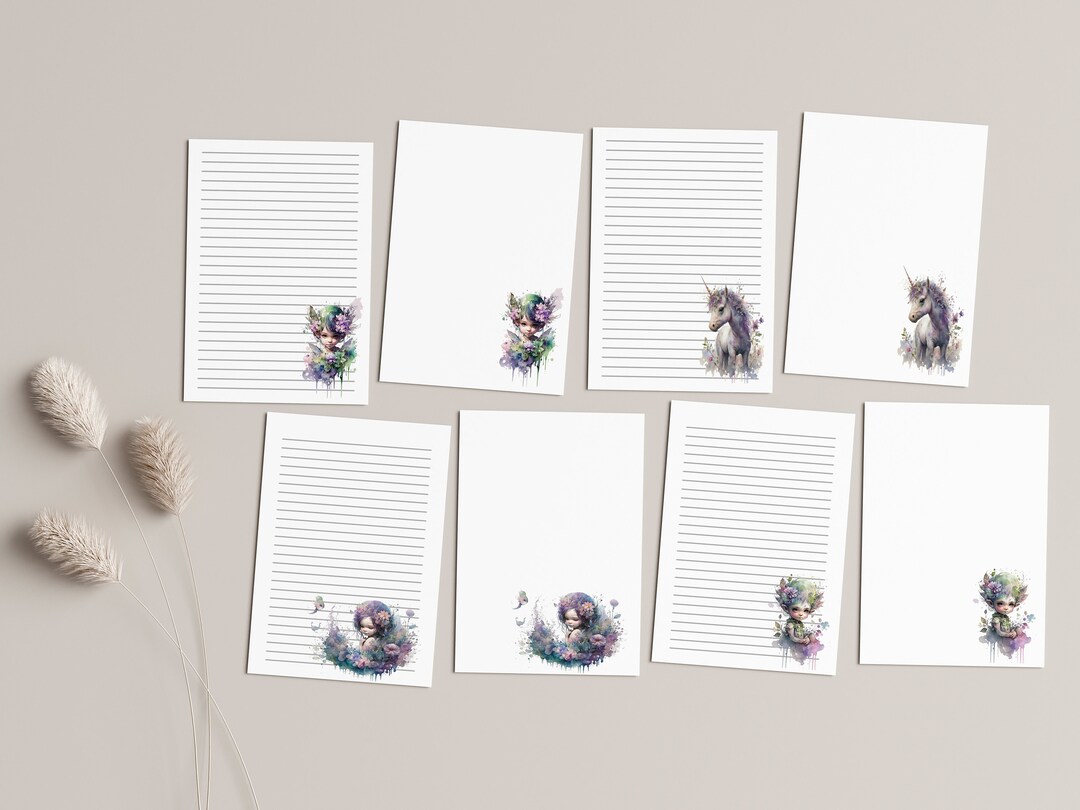 Magical Fairy Printable Stationery Set - Mermaid, Unicorn, Fairy, Pixie ...