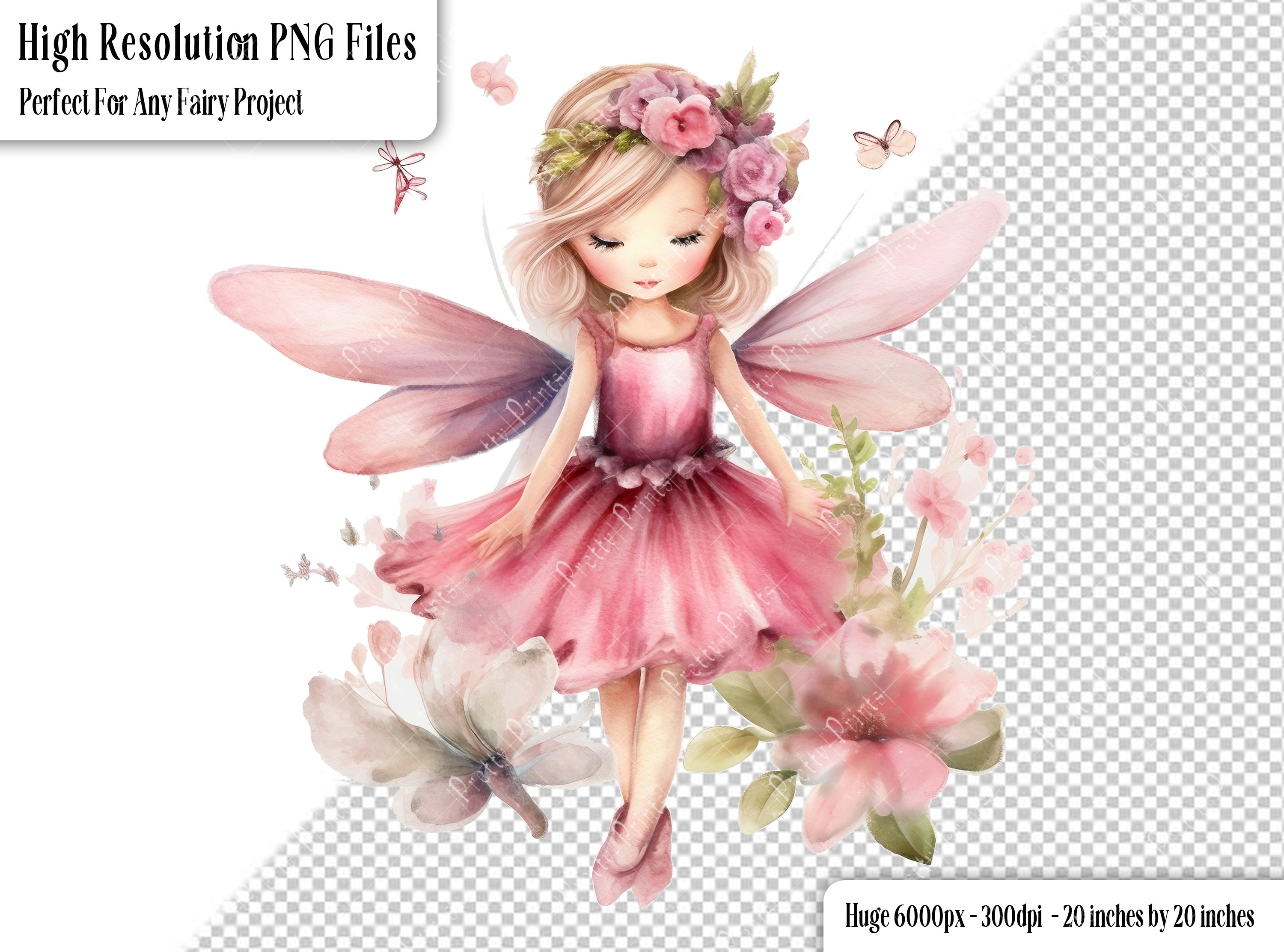 5 Fairy Clipart Bundle - Printable Download - Fairy Collage Pages ...