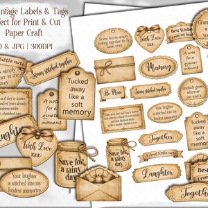 Vintage Sepia Collection of Meaningful Words, Quotes and Phrases to tuck away and add a touch of whimsy to your junk journal, scrapbook or creative paper projects. 
Printable Ephemera pack for Card making, Collage, and Clusters. Vintage-inspired tickets, stubs, tags, and various Shabby-style labels, fussy cuts, embellishments - Perfect for crafting and print and cut projects.