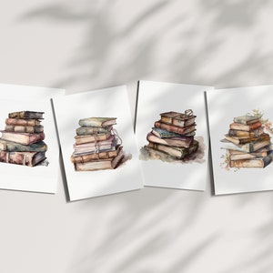 Scabby chique boekenliefhebbers illustraties, boekenworm, antieke vintage kunstafbeeldingen voor kaarten maken en briefpapier, uitnodigingen, scrapbooking, journaling,