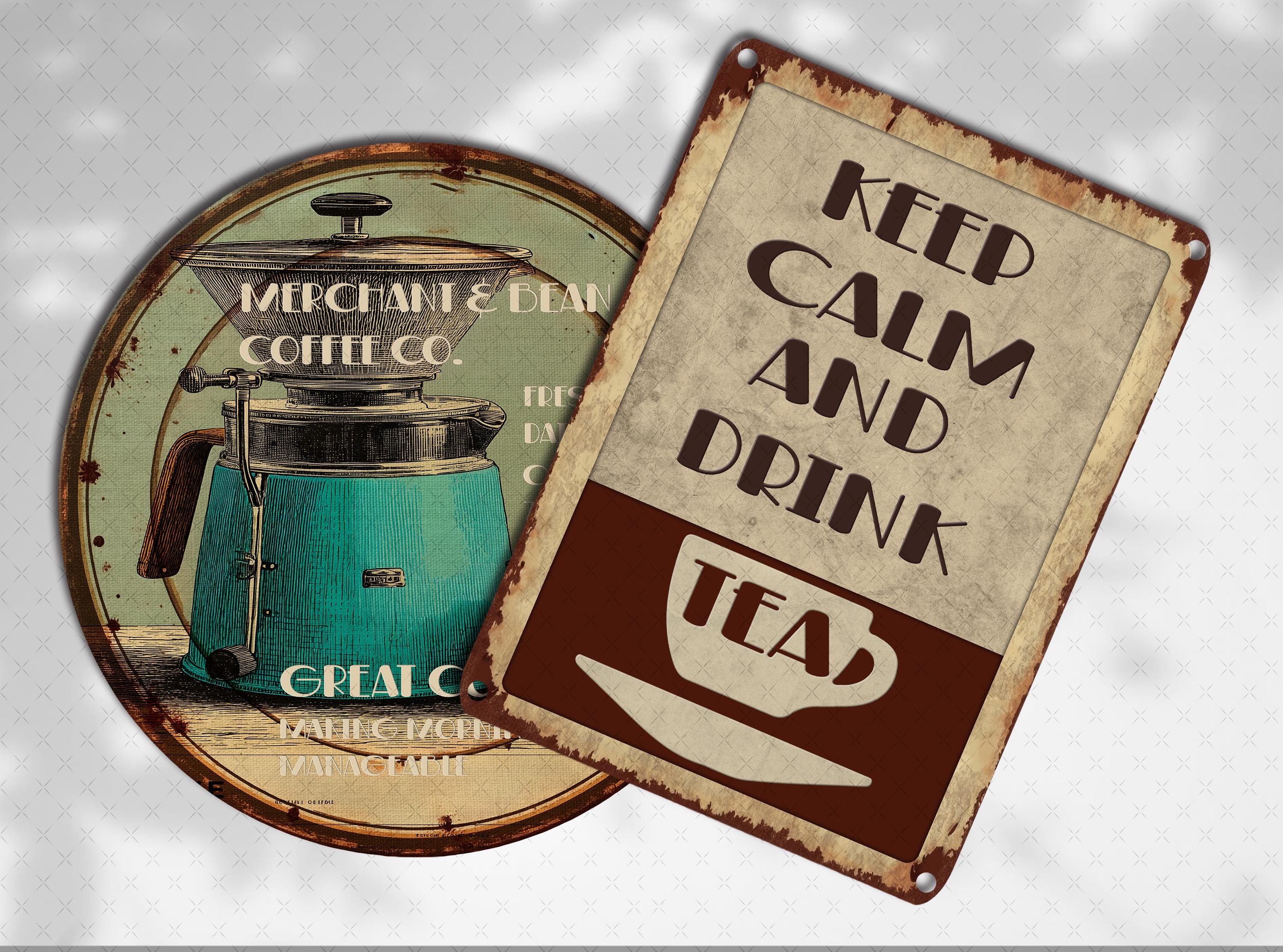 Vintage Coffee Signs Ephemera: Printable Coffee House Metal Sign Fussy ...