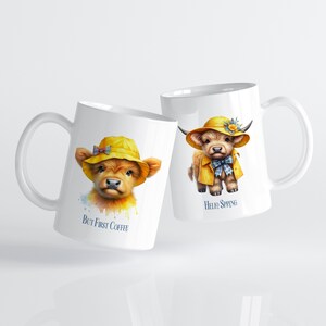 10 Cute Cozy Winter Highland Cow PNG Clip Art Bundle, Instant Digital ...