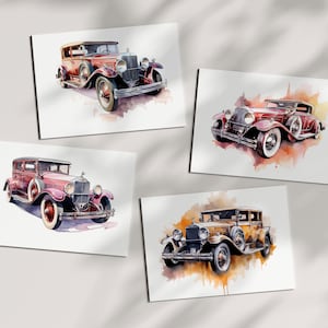 Vintage 1920s Car High Resolution Graphics: Classic Automobile PNG - Digital Download