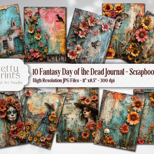 Mexican Day of the Dead - Mexico Folk Art, Junk Journal Printable Pages, Collage, Printable Hispanic Digital Scrapbook Paper, 3D Spanish Art