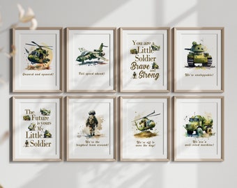 11 Cute US Army Hero "My Little Soldier" Military Theme Instant Digital Downloads Prints - Perfect for any little Squaddie! - Army Vehicles