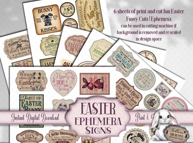 Easter Fussy Cut Ephemera Pack: Spring Junk Journal Paper Craft ...