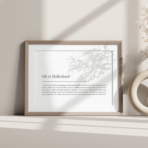 Motherhood Definition Word Print - Show Some LOVE! - New Mom gift - Mother's Day gift - Baby Shower Present - Card making - Craft Supplies