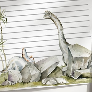 Set de papelería infantil de dinosaurios, páginas imprimibles con temática de dinosaurios, hojas rayadas para diario basura, 7 diseños divertidos, A4, A5 y carta - Craft Card Supply