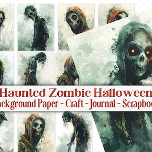 Haunted Zombie Halloween Skeleton Graveyard Journal Scrapbook background Ideas, Creepy Autumn Craft Supplies Printable Collage digital Paper