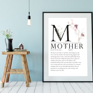 Zeigen Sie Ihre LIEBE diesen Muttertag - Schöne inspirierende Mutter Definition Wort Druck Muttertag - Inspirierendes Zitat - Bestes Mutter / Mutter Geschenk