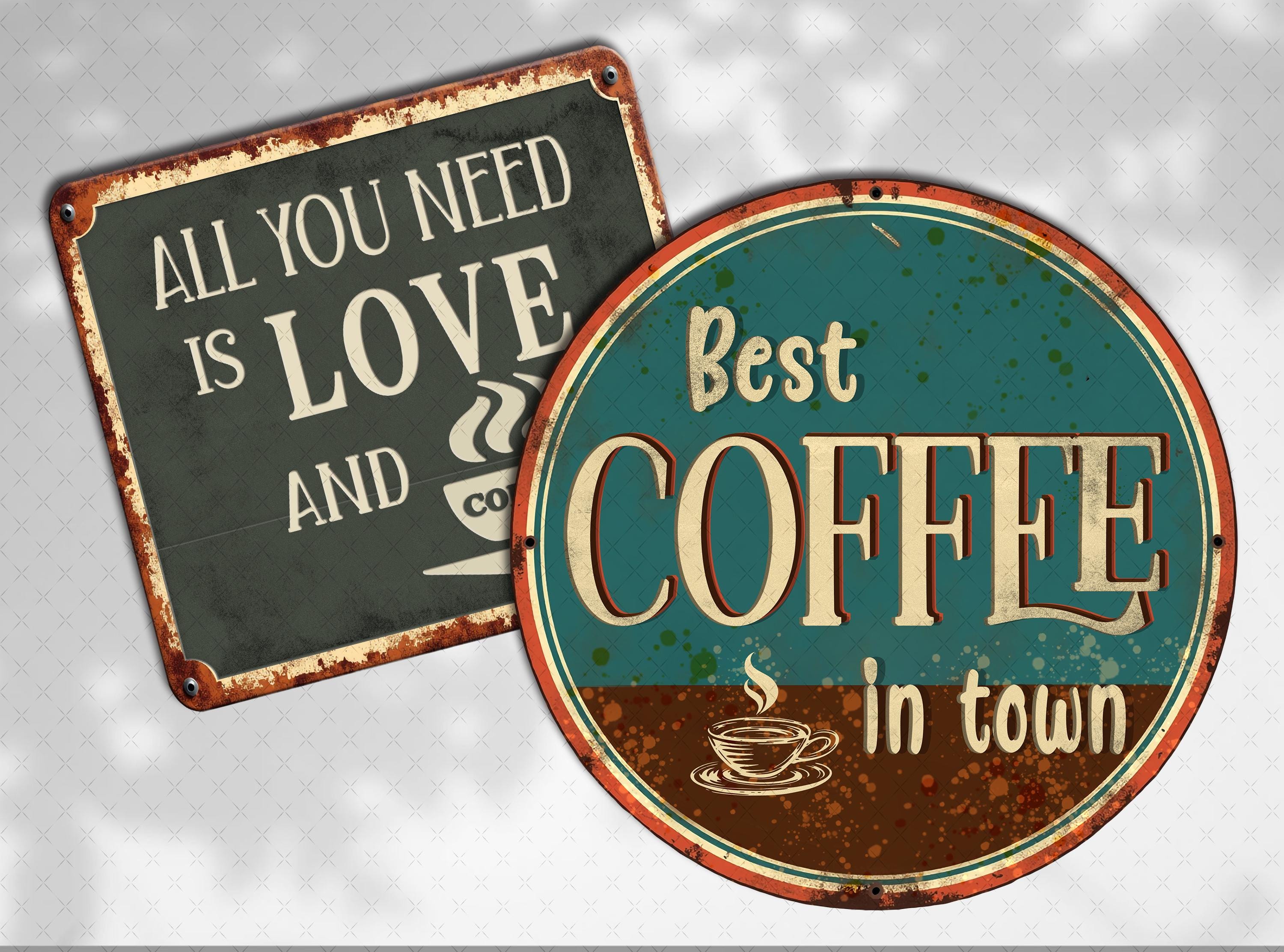 Vintage Coffee Signs Ephemera: Printable Coffee House Metal Sign Fussy ...