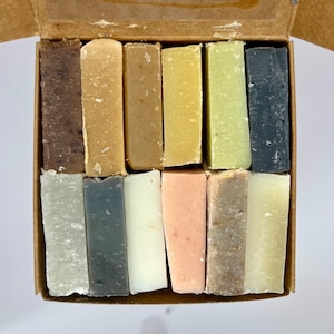 Sample Pack of Bar Soap (12 Pieces), natural handmade soap, vegetarian soap, trial size, beneficial soap pack, try them all