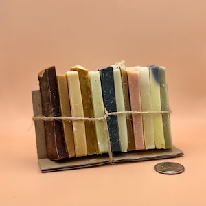 Sample Pack of Bar Soap (12 Pieces), natural handmade soap, vegetarian soap, trial size, beneficial soap pack, try them all