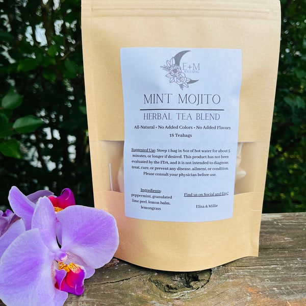 Mint Mojito All Natural Herbal Tea Hot or Iced